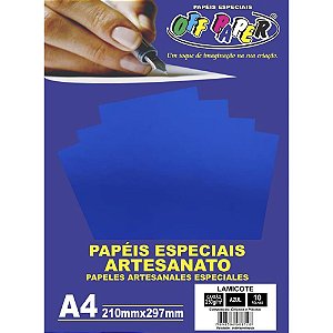 Papel Laminado Lamicote A4 250G Azul PCT com 10