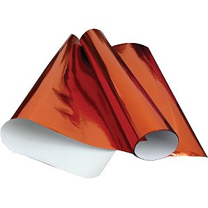 Papel Laminado 48X60CM Vermelho Pacote com 40