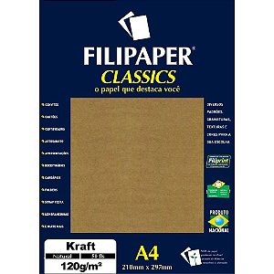 Papel KRAFT Folha KRAFT Natural A4 120G 50FL PCT com 50