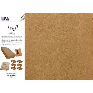 Papel KRAFT Folha 297X420MM A3 200G - Pacote com 50