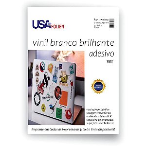 Papel Fotográfico INKJET A4 Vinil Adesivo Branco Pacote com 50