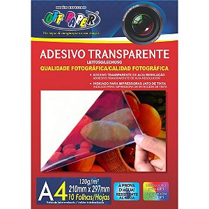 Papel Fotográfico INKJET A4 Transparente Adesivo 150G - Caixa com 10