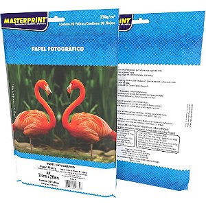Papel Fotográfico INKJET A4 GLOSSY 230G - Pacote com 20 Folhas