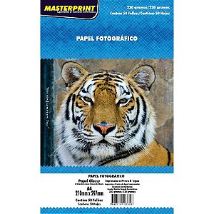 Papel Fotográfico INKJET A4 230G Pacote com 50 Folhas