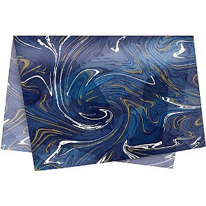 Papel Folha de Seda Marmorizado Azul 49X69CM PCT com 50
