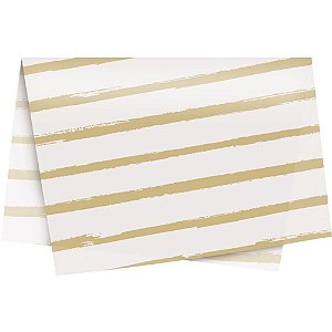 Papel Folha de Seda Listras Aquarela Ouro 49X69 PCT com 50