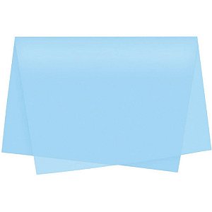 Papel Folha de Seda Azul Claro 48X60CM 20G Pacote com 100 Folhas