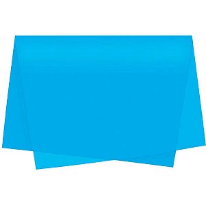 Papel Folha de Seda Azul Celeste 48X60CM 20G Pacote com 100