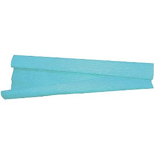 Papel Crepom 48CM X 2M Azul Claro Pacote com 10
