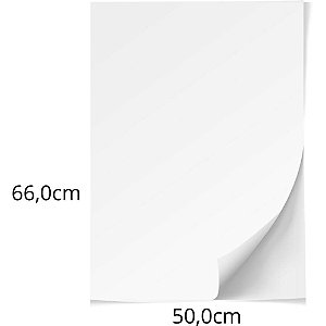 Papel Cartolina Branca Escolar 50X66CM 140G - Pacote com 100