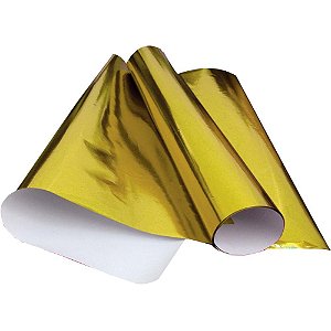 Papel Cartolina Laminado 48X60CM Amarelo - Pacote com 20