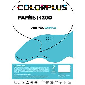 Papel Cartolina Dupla Face Color PLUS Azul 48X66CM 120G - Pacote com 10 Unidades