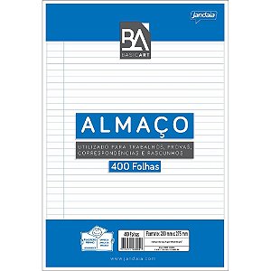 Papel Almaço Basic ART com Pauta e Margem - Pacote com 400 Folhas