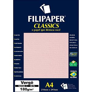 Papel A4 Vergê Salmão 180G - Caixa com 50 Folhas