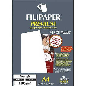 Papel A4 Vergê Premium Branco 180G - Caixa com 20 Folhas