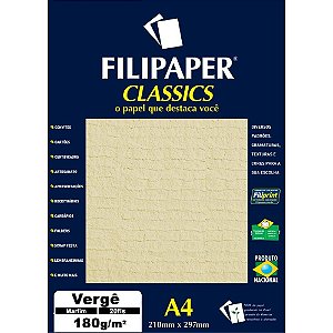 Papel A4 Vergê Marfim 180G Caixa com 20 Folhas