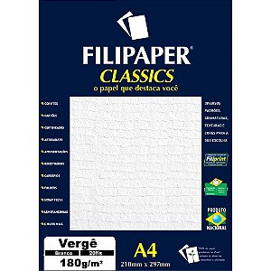 Papel A4 Vergê Branco 180G Caixa com 20