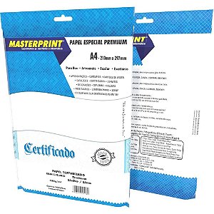 Papel A4 Linho Branco 180G Pacote com 50 Folhas