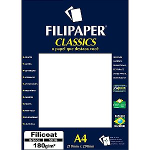 Papel A4 Filicoat Classics Branco 180G CX com 50