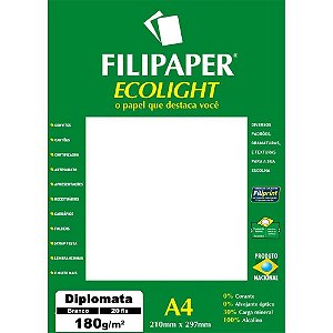 Papel A4 Diplomata Ecolight Branco 180G - Caixa com 20
