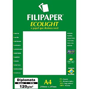 Papel A4 Diplomata Ecolight Branco 120G Caixa com 30 Unidades