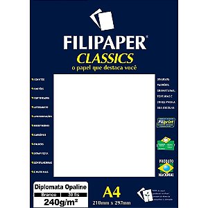 Papel A4 Diplomata Classics Marca D´água 240G - Pacote com 30 Folhas