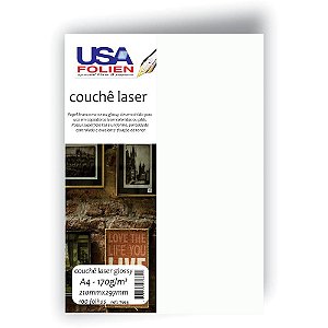 Papel A4 Couchê Branco 170G - Pacote com 100 Folhas