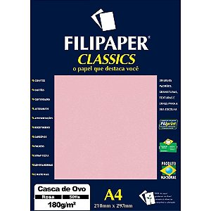 Papel A4 Casca de OVO Rosa 180G CX com 50