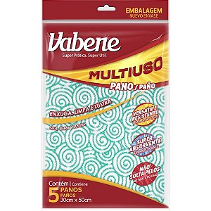 Pano Multiuso 30X50CM Verde – Pacote com 5 Unidades