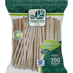 Palito de Madeira para Sanduíche 9CM - Pacote com 200
