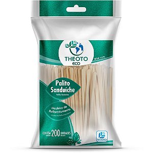 Palito de Madeira para Sanduíche 9CM - Pacote com 200