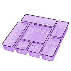 Organizador Potes Sortidos Lilás - 4 Pequenos / 3 Grandes - CX com 07