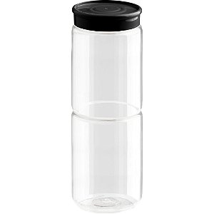 Organizador Multiuso Transparente Preto 540ML PCT com 06