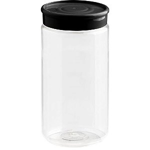 Organizador Multiuso Transparente Preto 350ML PCT com 06