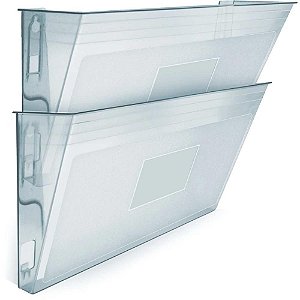 Organizador de Escritório Expositor Duplo Modular Horizontal Cristal CX com 02