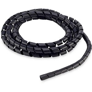 Organizador de Cabos Espiral 12MM X 1,1MM 3 Metros Preto
