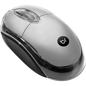 Mouse óptico USB 800 DPI Cabo 1,1M Prata e Preto BRIGHT 107