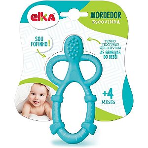 Mordedor Infantil Escovinha Azul +4 Meses