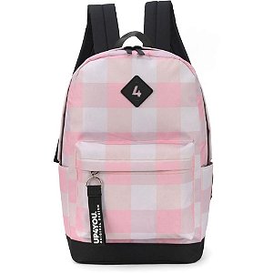 Mochila UP4YOU You GO - Rosa com Logo em Borracha