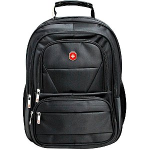 Mochila Executiva para Notebook Preta - Grande com 5 Bolsos