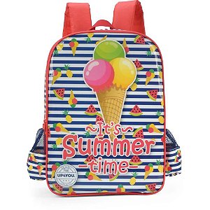 Mochila Infantil UP4YOU Sorvete Grande Vermelha