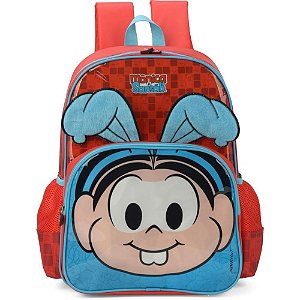 Mochila Infantil Mônica Grande Vermelha - 41X30X14CM