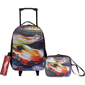 Mochila com Rodinha Machine KIT com 3 Peças (S)