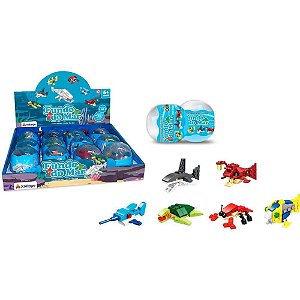Miniatura Colecionável OVO Animais Marinhos Surpresa DPCOM 12