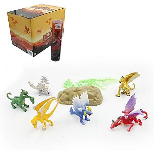 Miniatura Colecionável KIT Dragões 8 Peças - Tubo