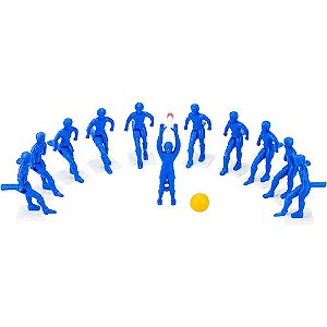Miniatura Colecionável Futebol CLUB 1 Time Azul - 13 Peças