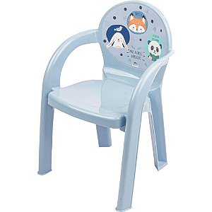 Mesinha e Cadeira Poltrona Decorado Bichinhos Azul