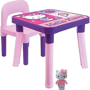 Mesinha e Cadeira Hello KITTY Mesa com Cadeira