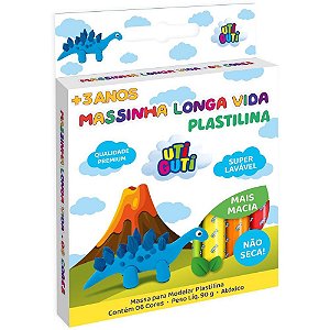 Massa para Modelar Utiguti 90G 6 Cores Longa Vida Pacote com 12