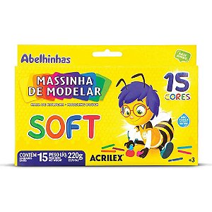 Massa para Modelar SOFT 15 Cores 220G - Pacote com 06 Unidades